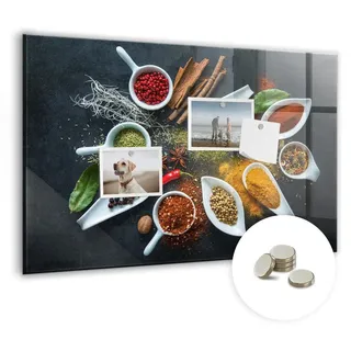 Dekorative Magnettafel 60x40 cm - Magnetwand - für Fotos, Karten und Notizen - Fotowand - Memoboard - Magnetpinnwand - Wanddekoration - Gewürze