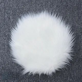 Weiche, runde Kunstmatte, gemütlicher Teppich, geeignet für Schlafzimmer, Sofa, Stuhl und Schreibtisch (weiß, 30 cm)