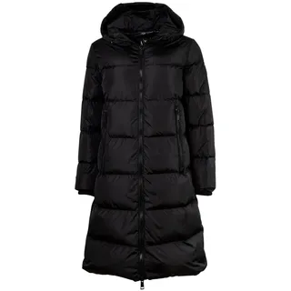 Armani Exchange Damen Icon Long Down Hooded Puffer, Schwarz XL