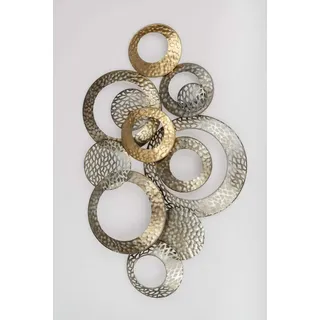 formano Extravagante Wanddeko aus Metall für Wohnzimmer/Schlafzimmer Design Moderne Wanddekoration Champagner Silber - 76x48cm Groß
