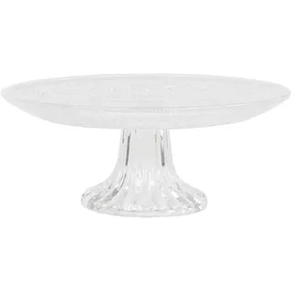 Chic Antique Glas Etagere mit Muster, H7,5/Ø18 cm, klar