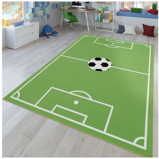 Kinderteppich Kinderteppich Spielteppich Für Kinderzimmer Mit Fußball-Design Grün, TT Home, quadratisch, Höhe: 4 mm grün