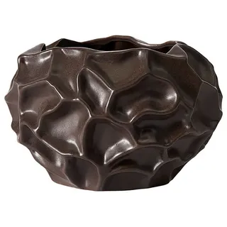 Muubs Vase "Soil" in Dunkelbraun - (H)11,5 x Ø 18 cm