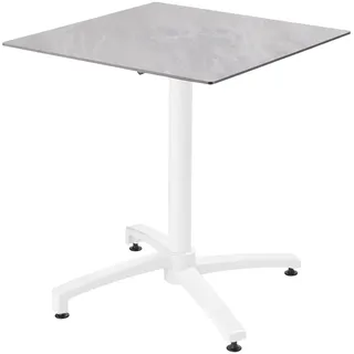 Oviala Business Quadratischer Terrassentisch 70 x 70 cm neigbar Laminat Marmor
