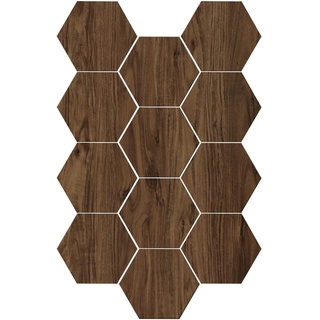 MENAYODA 12 Stück Hexagon Akustikplatten Selbstklebend, Schallabsorber Schallschutz mit hoher Dichte für Wand Decken Holz & Tür Schallabsorbierende Wanddekoration (Braun)