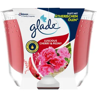 Glade (Brise) Langanhaltende Duftkerze im Glas, Cherry & Peony, bis zu 39 Stunden Brenndauer, 1er Pack (1 x 224g)
