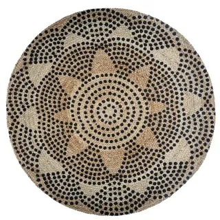 Atmosphera Jute-teppich Rund 120 x 120 cm Beige/Mehrfarbig
