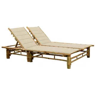 vidaXL 2-Personen-Sonnenliege 200 x 150 x 30 cm Beige