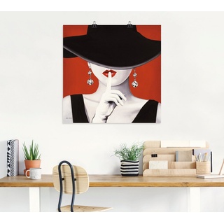 Artland Wandbild Hut ab I, Frau (1 St), als Leinwandbild, Poster, Wandaufkleber in verschied. Größen rot 70 cm x 70 cm