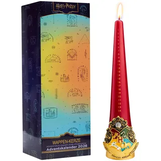 Harry Goldener Potter Hogwarts Adventskerze, Zauberhafte Weihnachtsdekoration mit 12h Brenndauer, Unparfümiert Weihnachten Mitbringsel mit Motiv, Geschenk Idee (Multi Hogwarts)