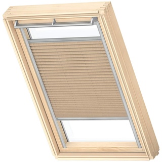 VELUX Original Dachfenster Plissee für P06, Sandbeige, mit Grauer Führungsschiene
