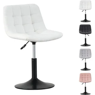 mcc direct Schminktischstuhl mit weichem Stoffbezug, Fußstütze und Metallgestell fürs Schlafzimmer – Drake - in 4 modischen Farben (Creme) - Creme