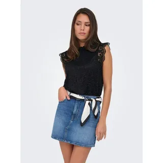 JDY Spitzenshirt JDYLOTAS S/L LACE TOP JRS Materialmix, regular fit schwarz L (40)