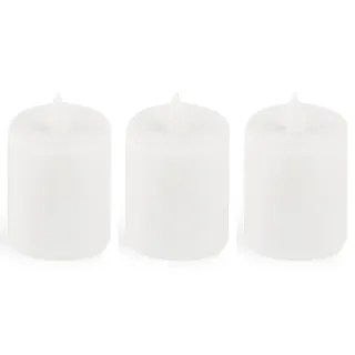 Novaliv LED Kerze Outdoor 3 Stück weiß Grablichter LED mit Batterie Dauerkerze LED Kerzen flackernde Flamme Dauerbrenner LED Friedhofskerze Ambientebeleuchtung Gedenkkerze