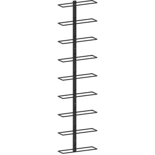 vidaXL Wand Weinregal für 9 Flaschen Flaschenregal Flaschenhalter Wandregal Hängeregal Flaschenständer Weinflaschenregal Schwarz Eisen