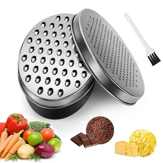 Käsereibe mit Behälter, Reibe für die Küche mit 2 Größen, Käsezerkleinerer, Gemüsezerkleinerer, Ingwer-Schredder, Schokoladenreibe