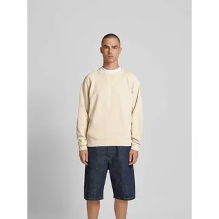 Sweatshirt mit gerippten Abschlüssen, Beige, XL