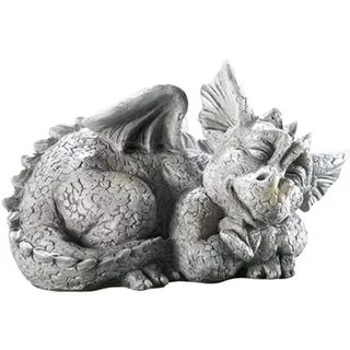 windyday Drachenskulptur Gartenfigur Gartendrache Garten Drachen Ornament Schlafende Drache Wunderschön Atemberaubend Drache Figur Gartendeko Drache Ornamente Für Terrasse, Vorgarten