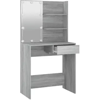vidaXL Schminktisch mit LED Grau Sonoma 74,5x40x141 cm