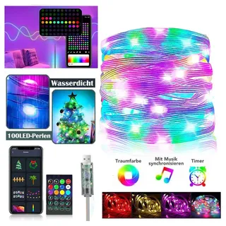 VIVIHEYDAY LED-Lichterkette RGB Smart, Bunt Lichterkette mit Fernbedienung & App Steuerung, Musik Sync, Lichtschlauch, Fairy Lichterkette für Weihnachten Deko 15 m