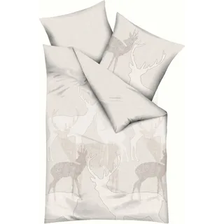 KAEPPEL Hirsche Feinbiber Beige 135 x 200 cm + 80 x 80 cm