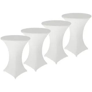 4er-Set Stretch-Stehtischhussen, OEKO-TEX® Standard 100, Ø 80 cm, weiß