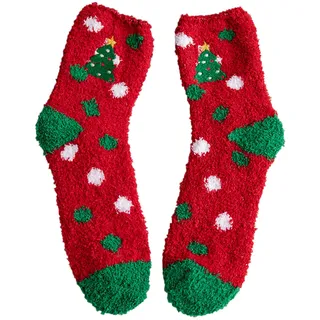 Weihnachtssocken Herren Kuschelig Warme Dicke Thermosocken Wintersocken Winter Fleece Gefütterte Kuschelsocken Mit Weihnachten Motiv Lustig Weiche Socken Flauschige Stoppersocken Hausschuhsocken - Einheitsgröße