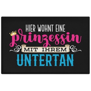 Fußmatte »Hier Wohnt Eine Prinzessin Mit Ihrem Untertan Lustige Fußmatte Geschen«, Trendation schwarz