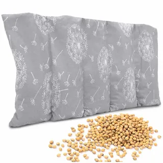 Amilian Kirschkernkissen für Mikrowelle 55x20cm - Körnerkissen - Wärmekissen, 100% Kirschkerne, Kirschkernkissen groß - Heizkissen, Kältekissen - für Nacken und Schulter, Rücken, Bauch grau
