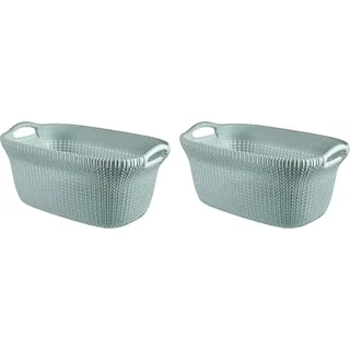 Curver Knit Wäschekorb - 40 l - 2er Set - Misty Blue