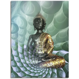 Wandbild ARTLAND "Buddhas Traumwelt CB" Bilder Gr. B/H: 45 cm x 60 cm, Leinwandbild Religion Hochformat, 1 St., bunt Kunstdrucke als Alubild, Leinwandbild, Wandaufkleber oder Poster in versch. Größen