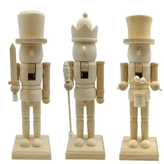 Generisch Natur Holz Nussknacker Figur Zum Bemalen, Nussknacker Selbst Bemalen DIY, Weihnachten Nussknackers Deko, Groß, 30CM