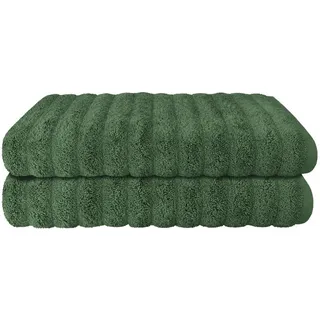 SCHIESSER Neapel Duschtuchset 70 x 140 cm Dunkelgrün 2 St.
