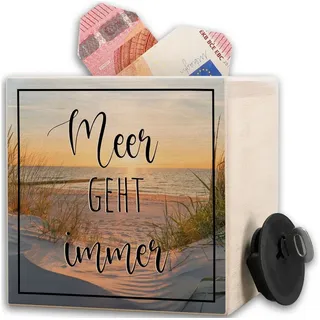 Shirtracer Spardose Meer Geht Immer I Urlaubskasse I Urlaub Spardose Holz, Urlaubsspardos, Urlaub beige