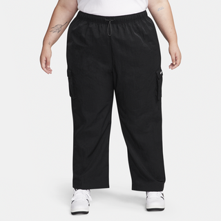 Nike Sportswear Essential Web-Cargohose mit hoher Taille für Damen (große Größen) - Schwarz, 0X