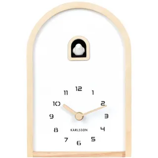 Karlsson Tischuhr Curva, Hellbraun, Holz, Linde, 17x25x6 cm, Schlagwerk, Dekoration, Uhren, Tischuhren