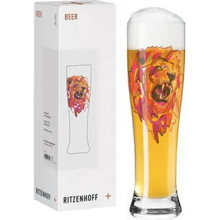 RITZENHOFF 3481918 Weizenglas 600 ml - Serie Brauchzeit Weizen - Motiv Löwe | Artikelnr. 3481918, Serie Brauchzeit Weizen, 1 Weizenglas 600 ml, Kristallglas, spülmaschinenfest