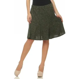 malito more than fashion A-Linien-Rock malito Damen Rock im melierten Design, Glockenrock mit dehnbarem mit dehnbaren Bund Einheitsgröße grün 34-40
