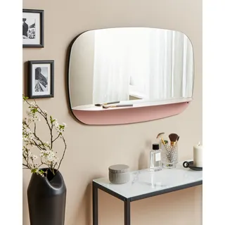 Wandspiegel mit Ablage Metall rosa oval 50 x 80 cm DOSNON