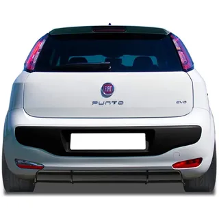 RDX Heckschürzenansatz 'Diffuser' passgenau | kompatibel mit Fiat Punto Evo 2009- (ABS Schwarz glänzend)