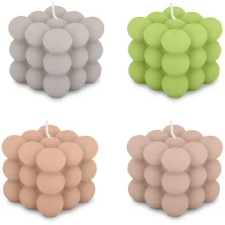 pajoma® Bubble Kerzen Set in verschiedenen Farben | Candle aus Soy Wax + Paraffin | Brenndauer ca. 25 Stunden pro Kerze - H 6 cm Ø 6 cm, 160 g Wachsgewicht | Ästhetische Sojawachs Candles für Wohnkult