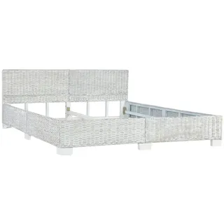 furnicato Bettgestell Bett Grau Natur Rattan 180x200 cm (1-tlg) grau 189 cm x 210 cm x 77 cm
