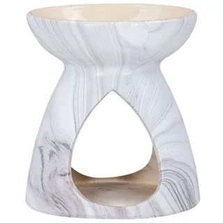 Levandeo® Duftlampe, Duftlampe Keramik Marmoroptik Schwarz Weiß Öllampe Aromalampe