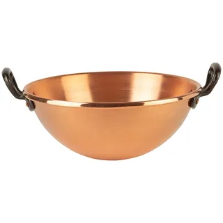 Cuisine Romefort |Schlagschüssel aus massivem Kupfer mit zwei Gusseisengriffen Ø 26 cm | Eiweisschüssel reines Kupfer | traditionelle Rührschüssel aus Frankreich (26 cm)