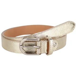 MIRROSI Ledergürtel Damen Herren Gürtel, Made in Italy, 3cm breit (Passt fast zu jeder Hosenschlaufe, aus Echtem Leder) goldfarben 100cm