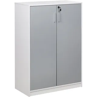 Beliani Zehna Aktenschrank 80 x 40 x 117 cm Grau/Weiß