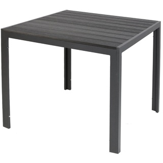 Trendmöbel24 Gartentisch Gartentisch Comfort 90 x 90 cm mit Nonwood Platte Gestell Aluminium schwarz