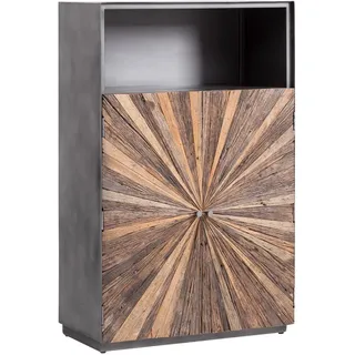 Highboard Derby Metall grau Altholz Massivholz braun Industrial Kommode Schrank