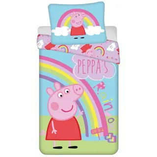 Jerry Fabrics Peppa Pig Bettgarnitur Baumwolle Rosa 140 x 200 cm + 70 x 90 cm