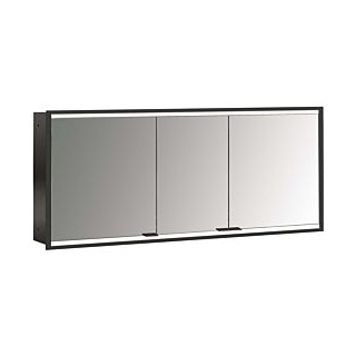 Emco prime Unterputz-Lichtspiegelschrank 949713558 1600x730mm, 3-türig, schwarz/spiegel